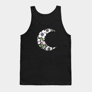 Floral Moon - Loose Watercolor Flower Wreath Tank Top